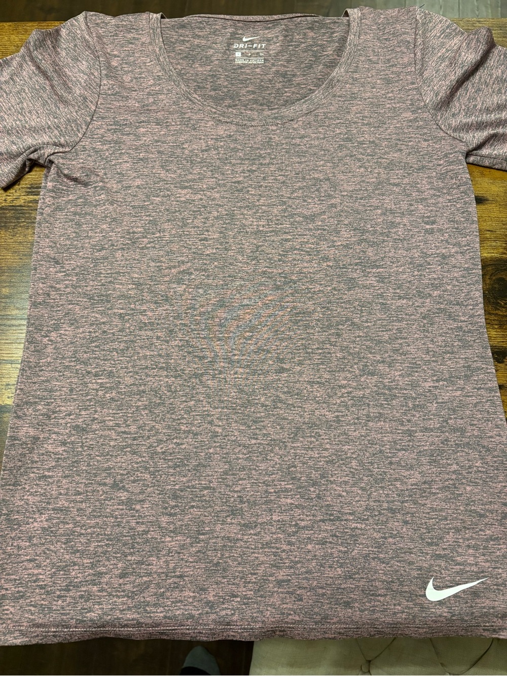 Women’s Nike Heathered Mauve/Pink Dri-FIT Scoop Neck Tee - Size S
